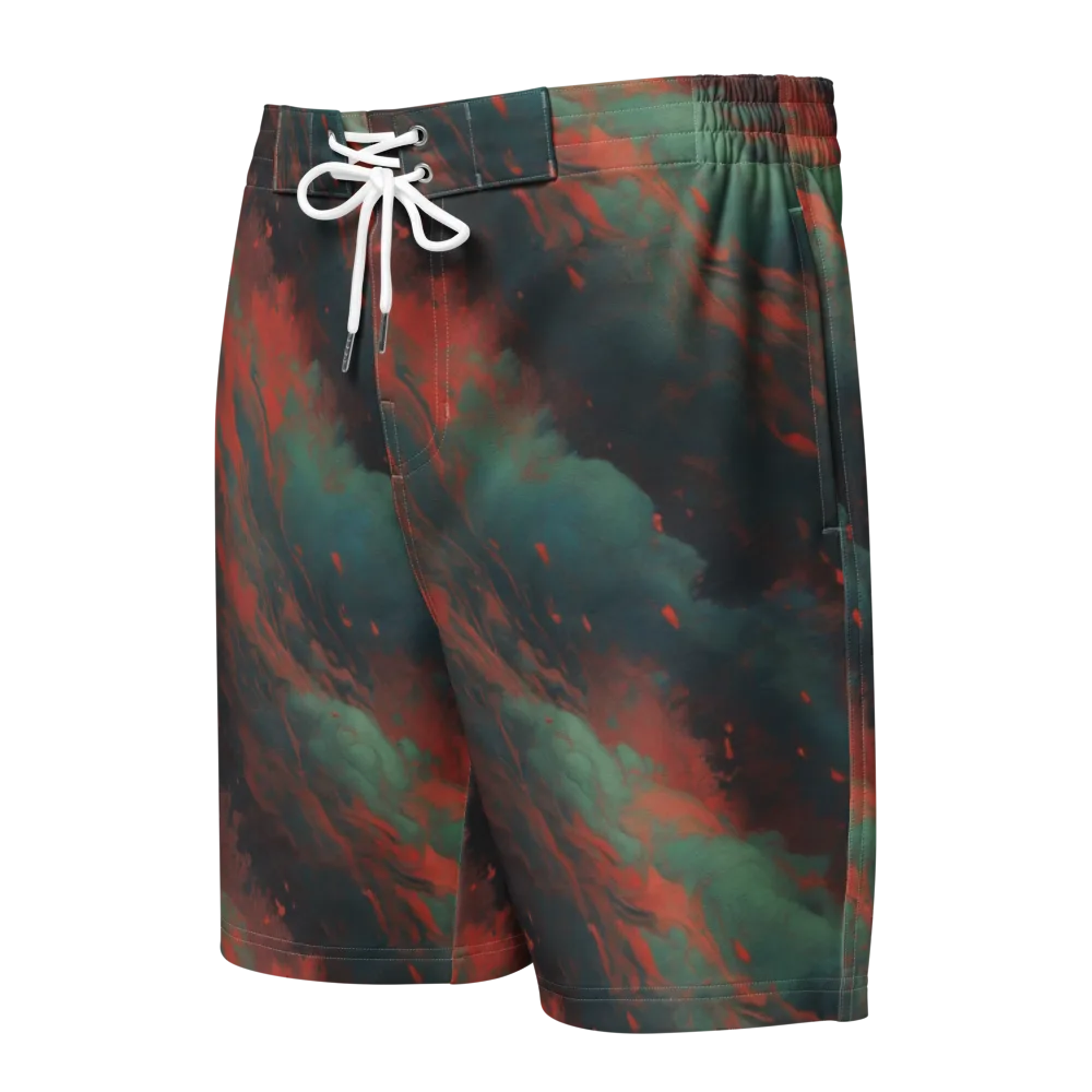 Verdigris Rush on Men's Board Shorts — Front
