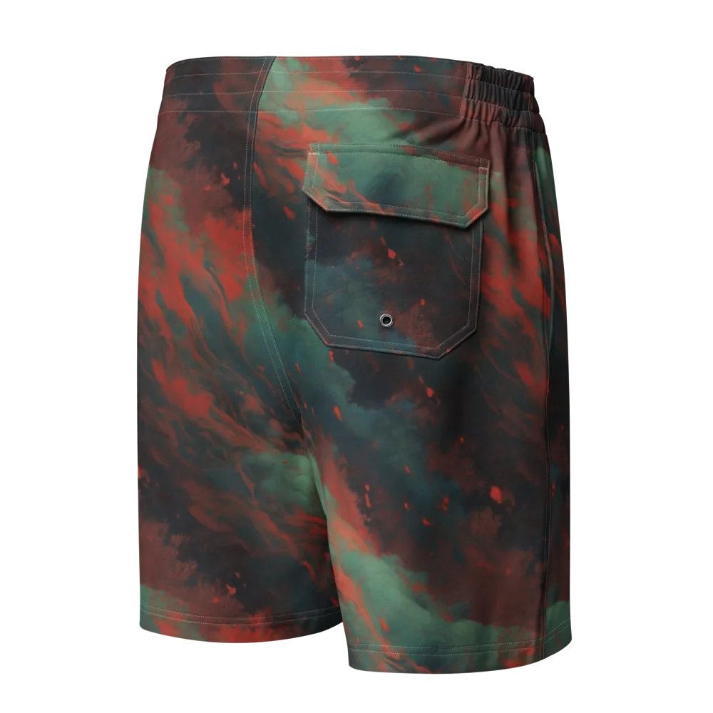 Verdigris Rush on Men's Board Shorts — Back