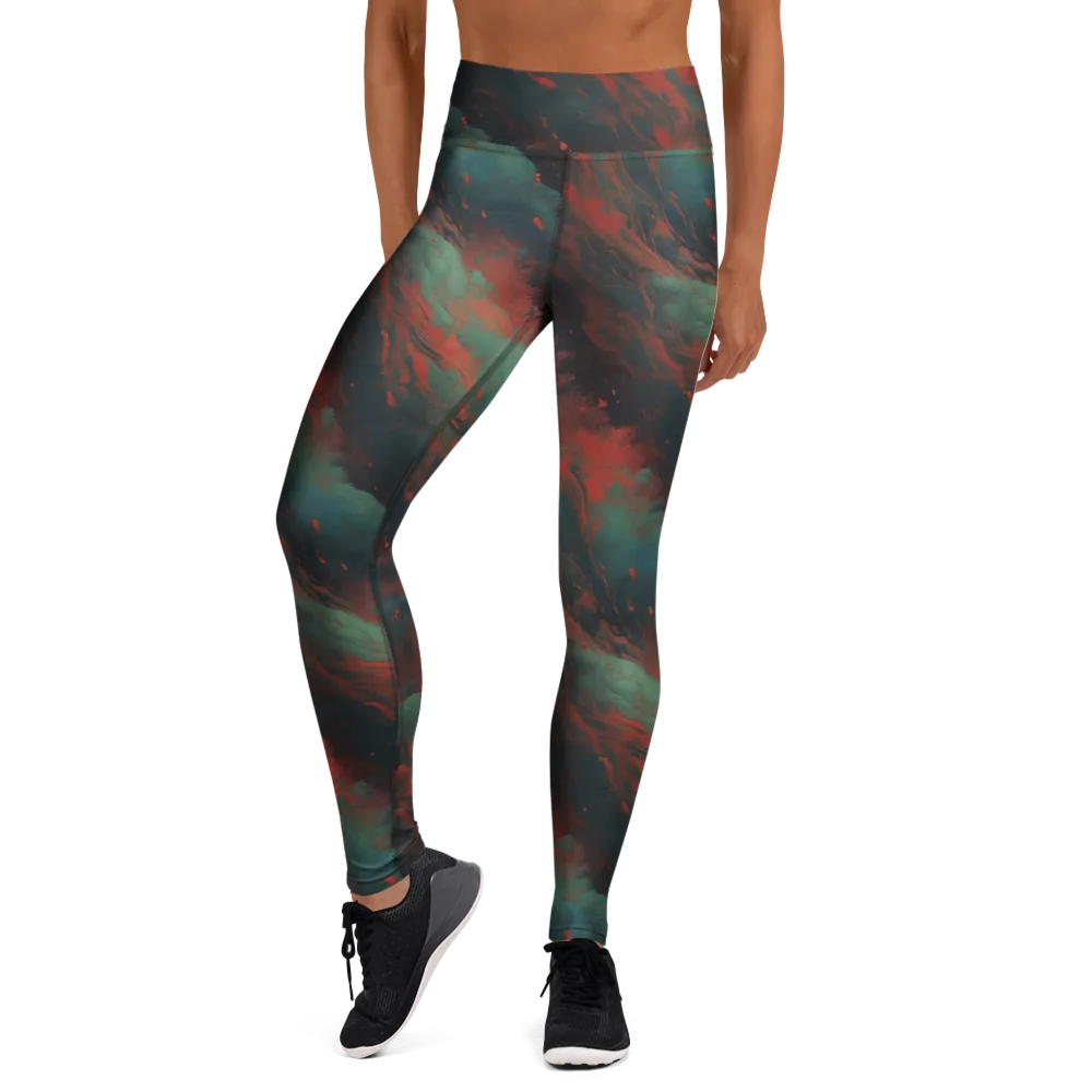 Verdigris Rush on Yoga Leggings — Front