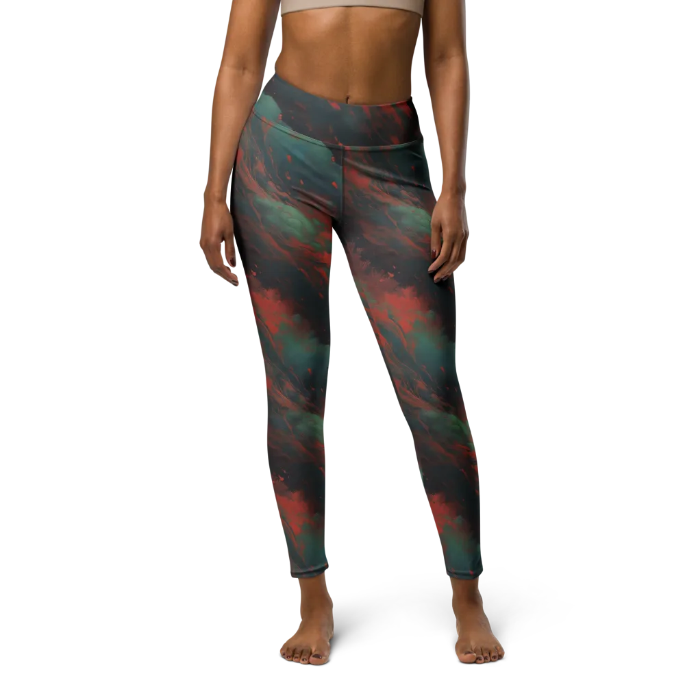 Verdigris Rush on Yoga Leggings — Front