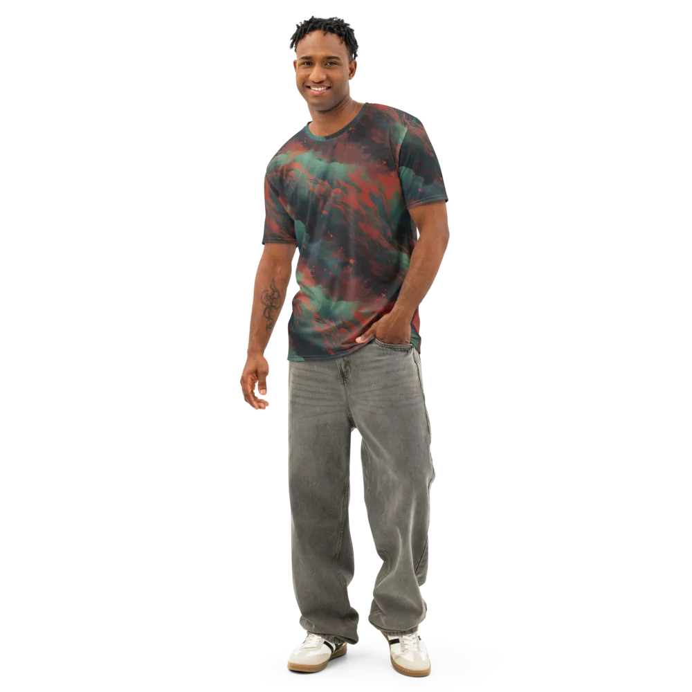 Verdigris Rush on Men's Cotton Crew Neck T-Shirt — Front