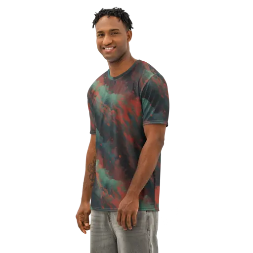 Verdigris Rush on a Men's Cotton Crew Neck T-Shirt