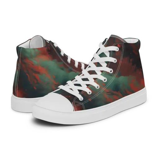 Verdigris Rush on a Men's High Top Canvas Shoes