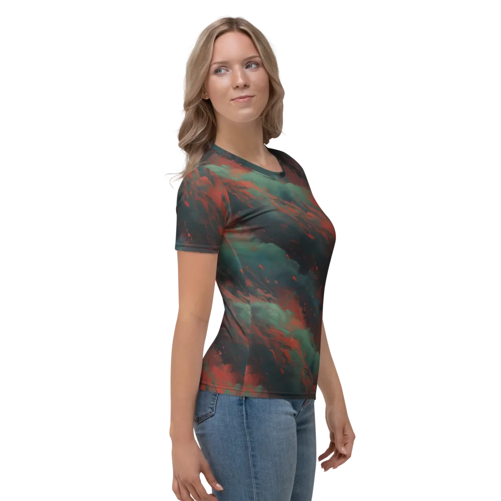 Verdigris Rush on Women's Crew Neck T-Shirt — Right