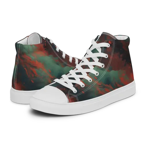 Verdigris Rush on a Women's High Top Canvas Shoes