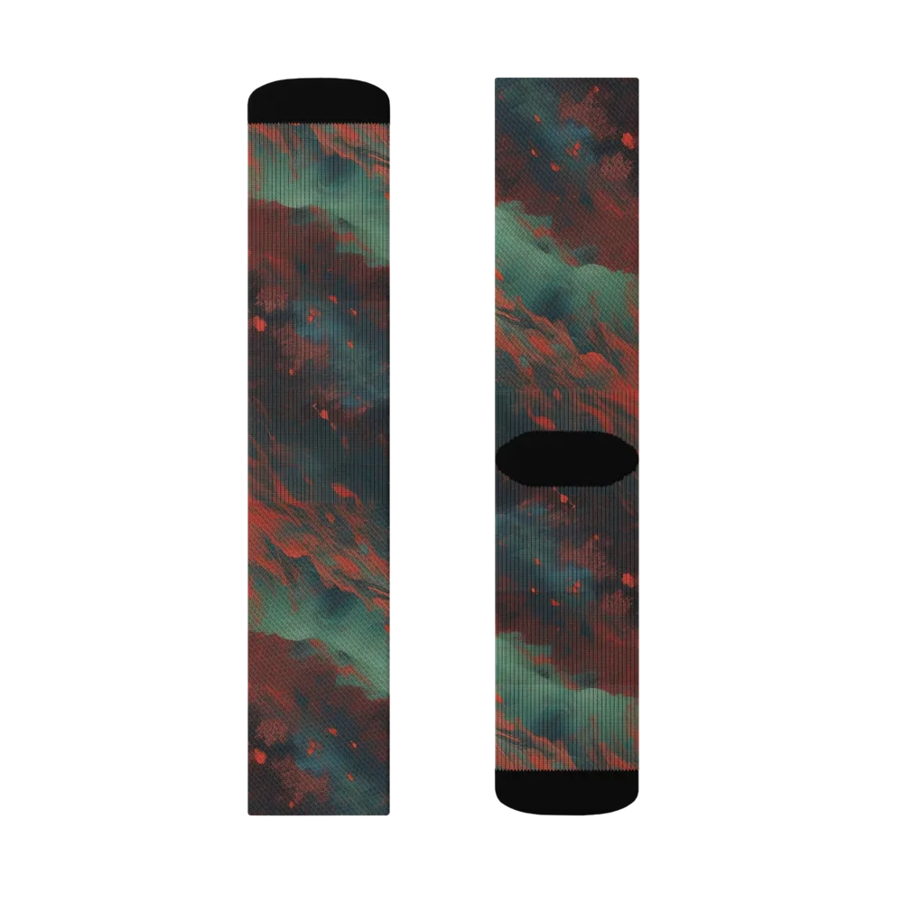 Verdigris Rush on Socks — Left Sock