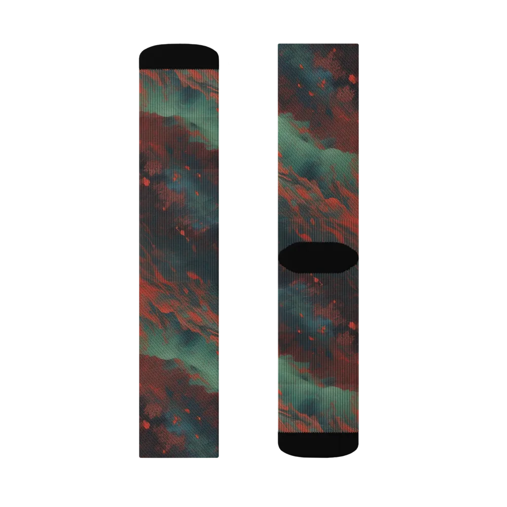 Verdigris Rush on Socks — Right Sock