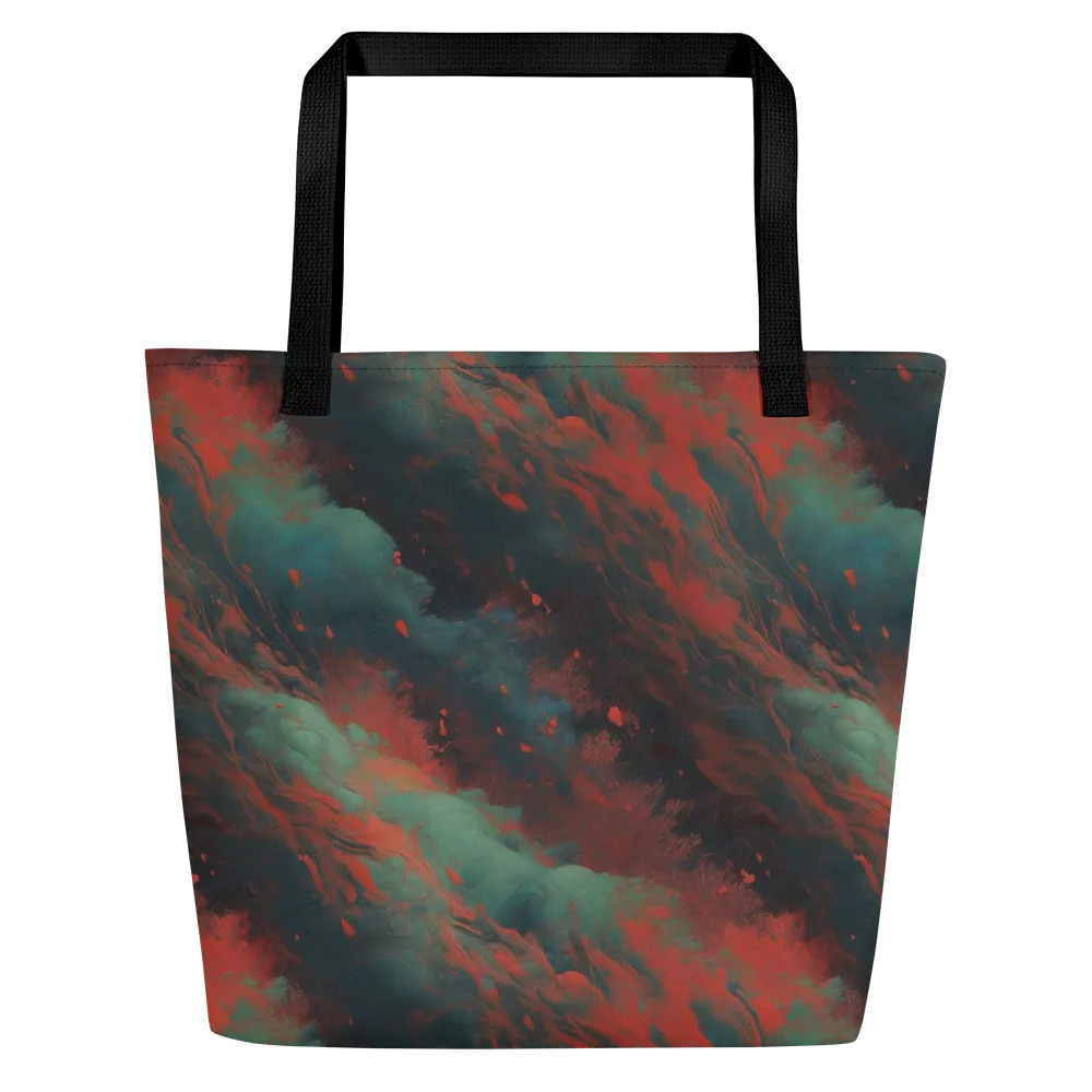 Verdigris Rush on Large Tote Bag W/ Pocket — Front