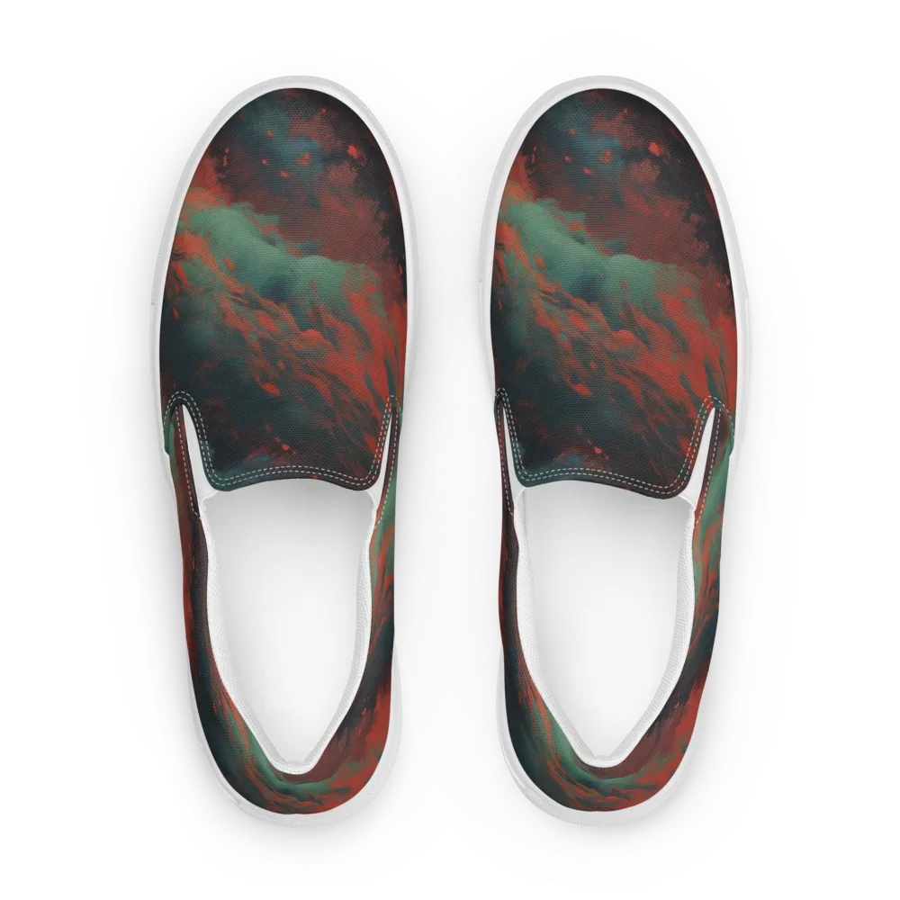 Verdigris Rush on Women's Slip-On Canvas Shoes — Front