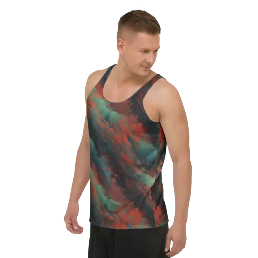 Verdigris Rush on a Men's Tank Top