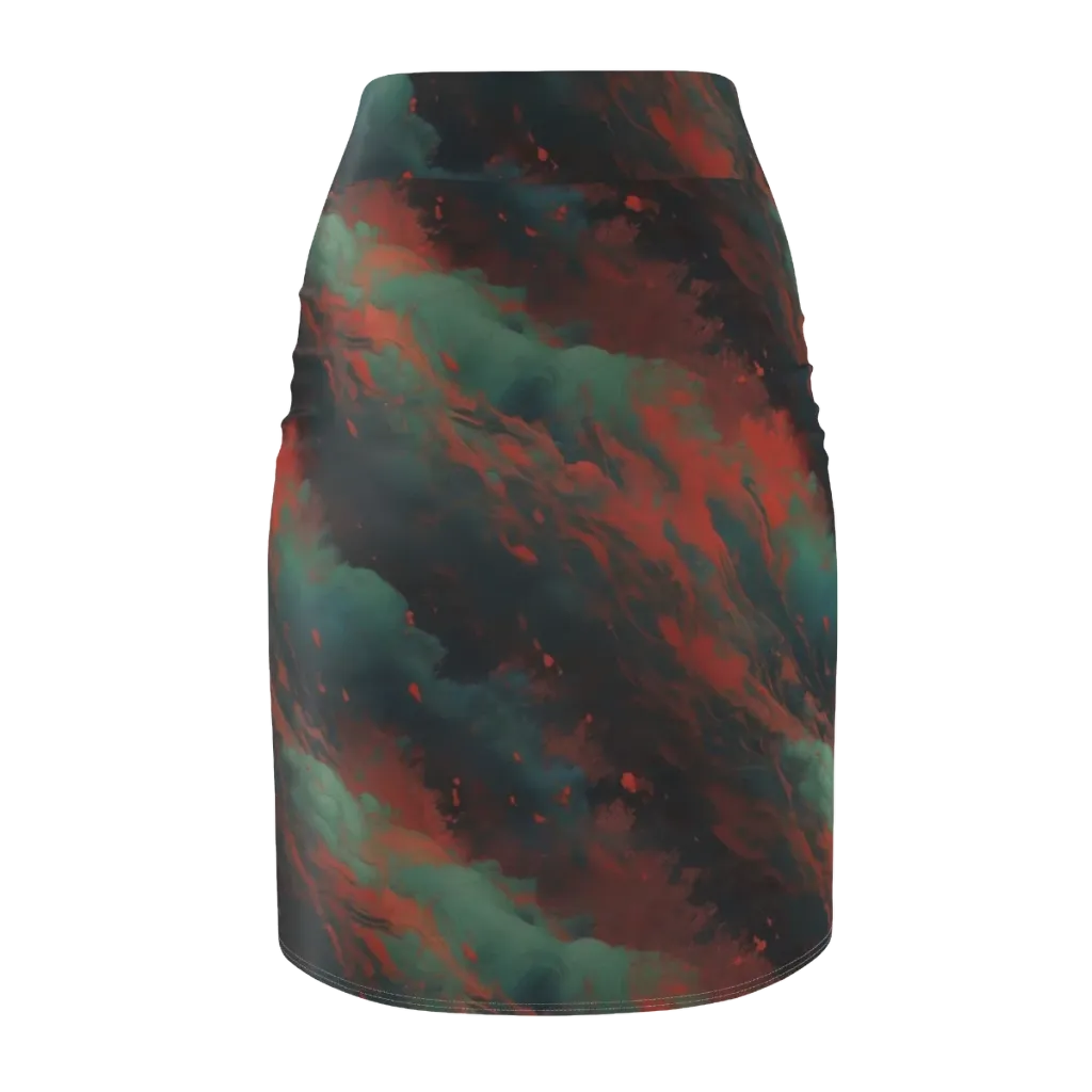 Verdigris Rush on Pencil Skirt — Back
