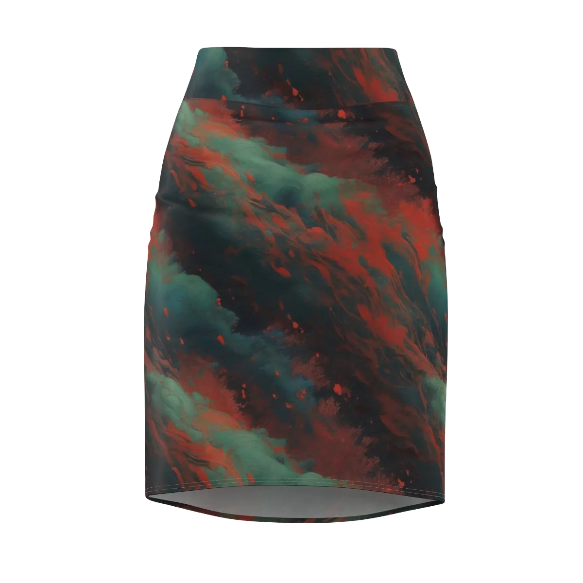 Verdigris Rush on Pencil Skirt — Front