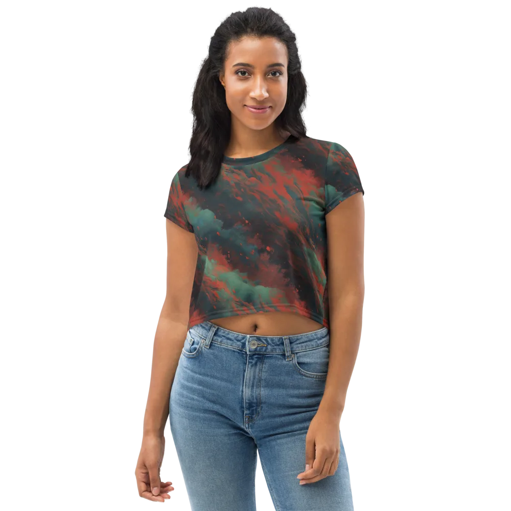 Verdigris Rush on Crop Tee — Front