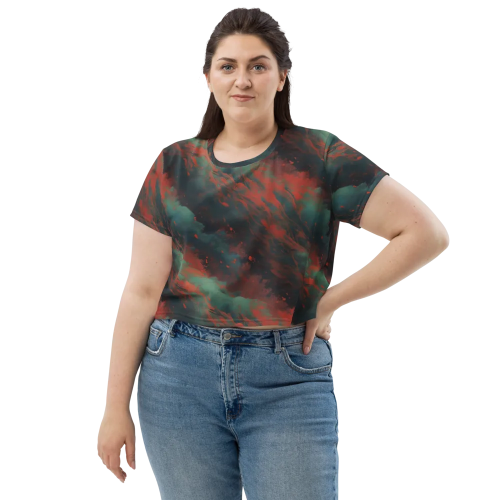 Verdigris Rush on Crop Tee — Front