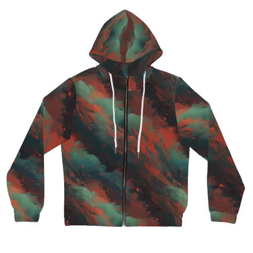 Verdigris Rush on a Women's Full-Zip Hoodie