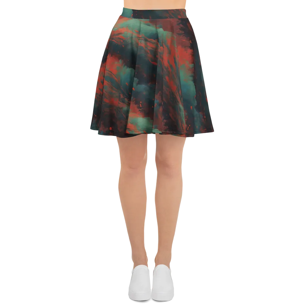 Verdigris Rush on Skater Skirt — Front