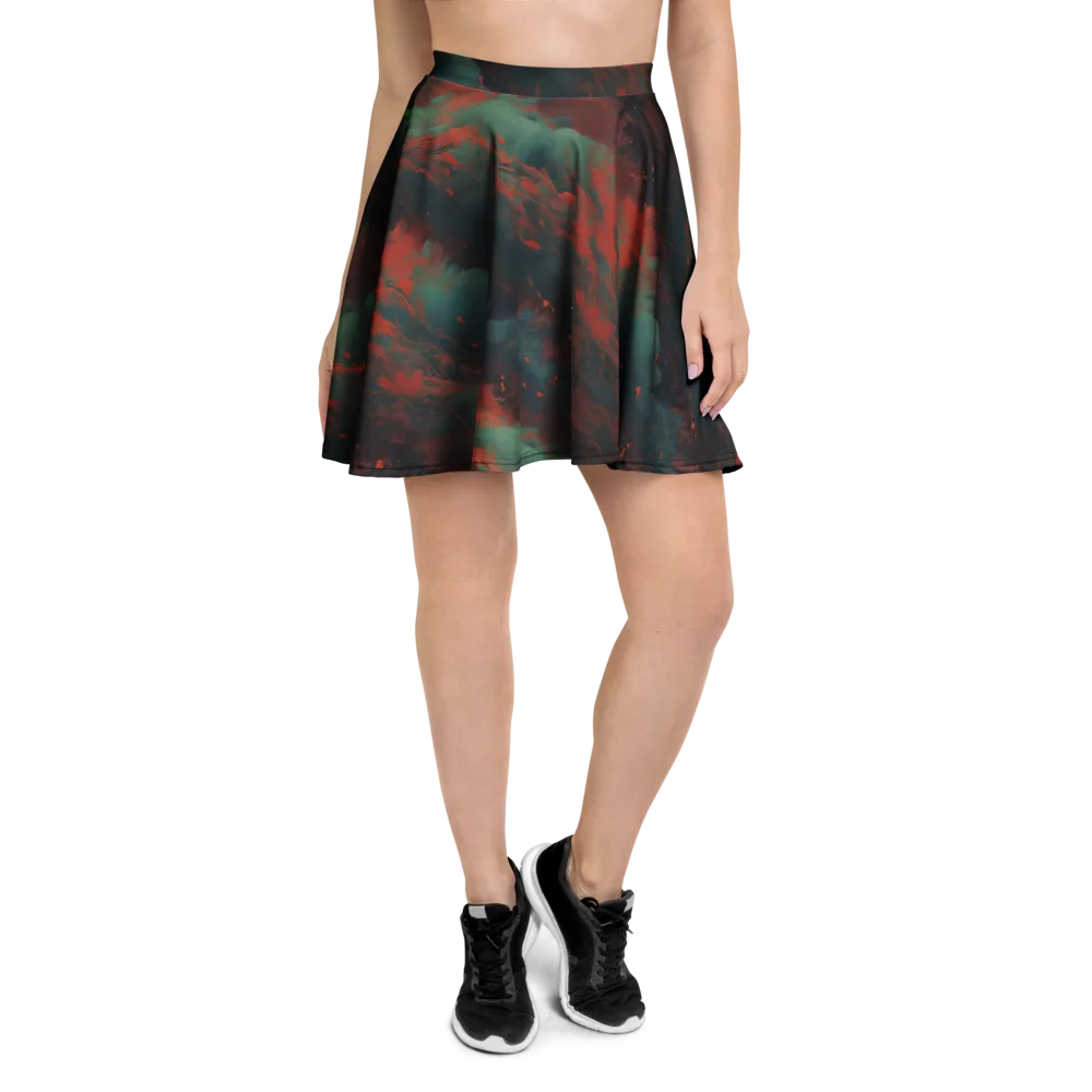 Verdigris Rush on Skater Skirt — Front