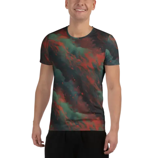 Verdigris Rush on a Men's Athletic T-Shirt