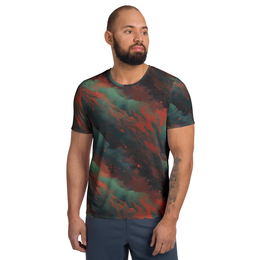 Verdigris Rush on Men's Athletic T-Shirt — Front