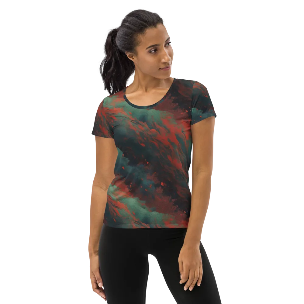 Verdigris Rush on Women's Athletic T-Shirt — Front