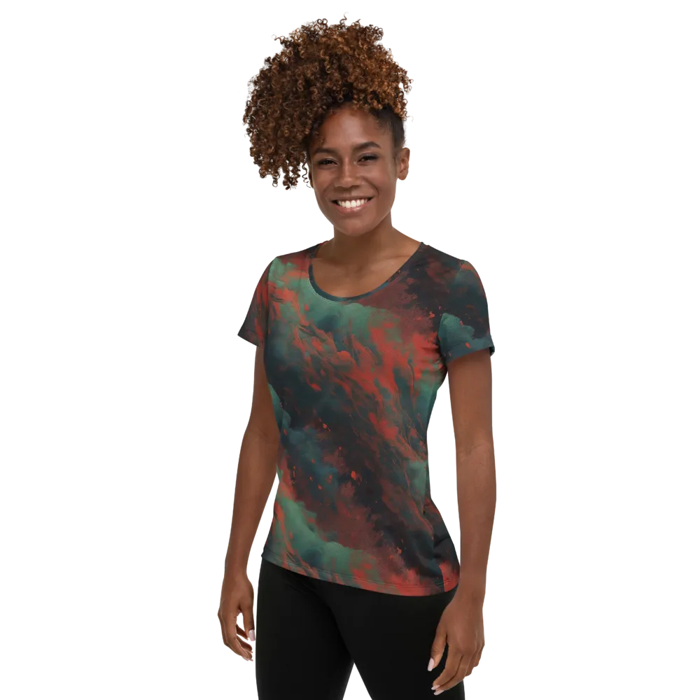 Verdigris Rush on Women's Athletic T-Shirt — Left