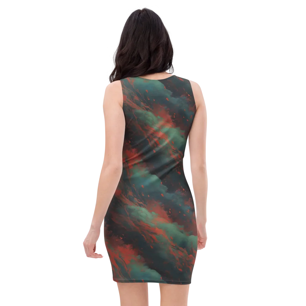 Verdigris Rush on Bodycon Dress — Back