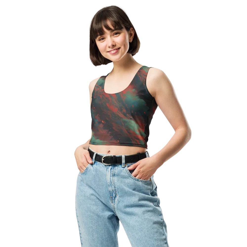 Verdigris Rush on Crop Top — Front