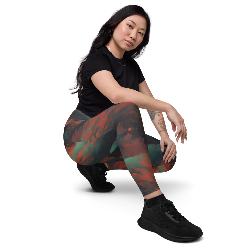 Verdigris Rush on Leggings with Pockets — Right Front
