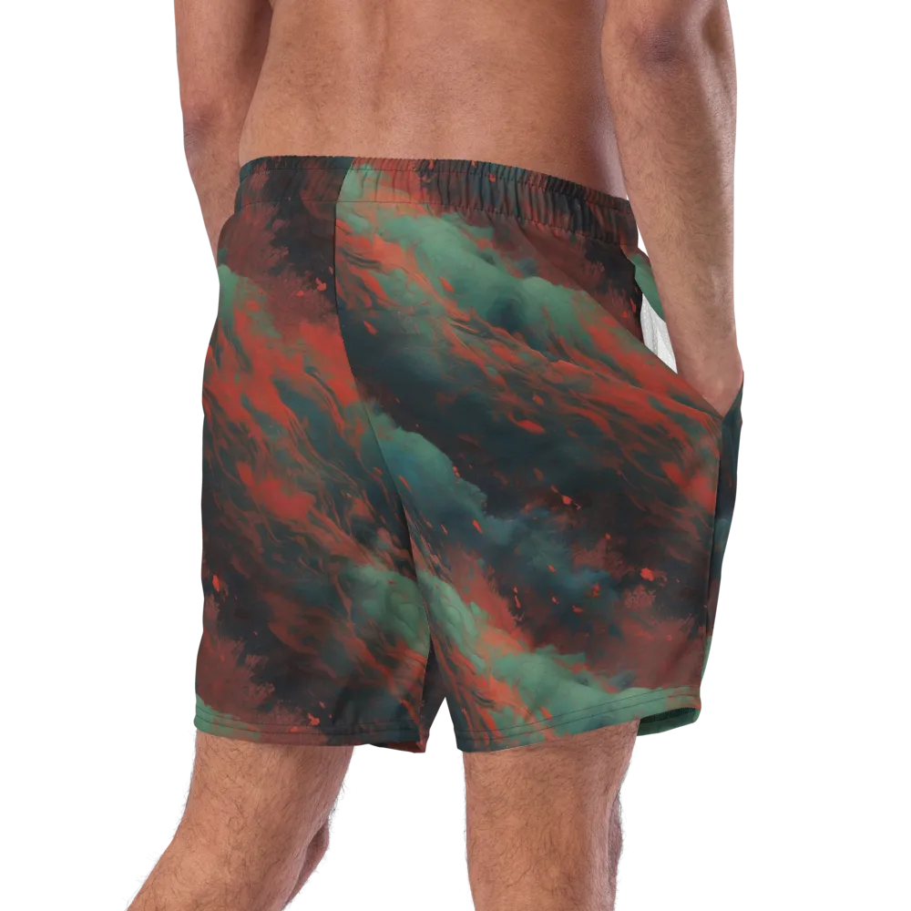 Verdigris Rush on Swim Trunks — Right Back