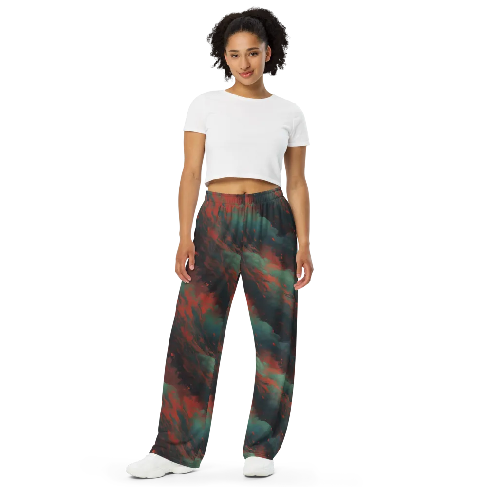 Verdigris Rush on Wide-Leg Pants — Front