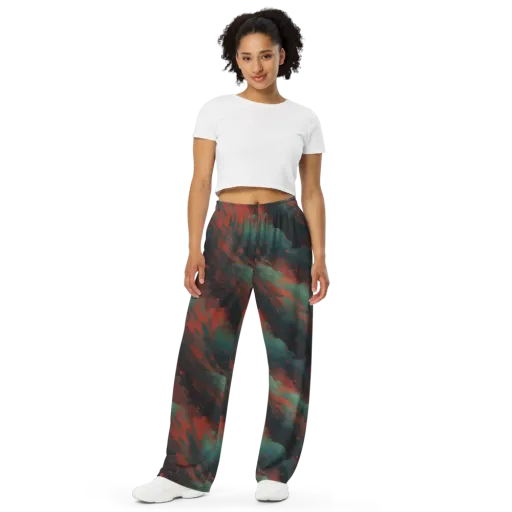 Verdigris Rush on a Wide-Leg Pants