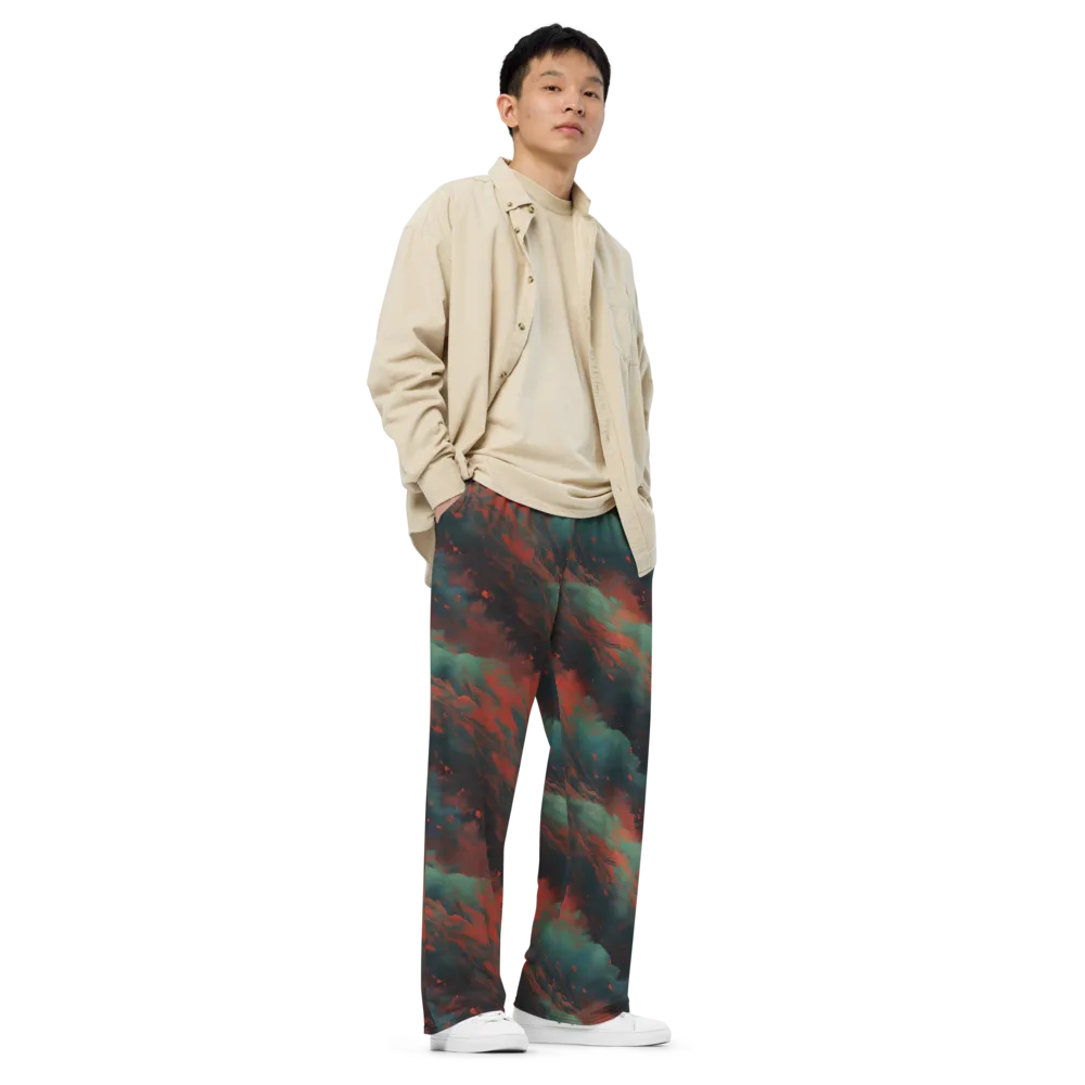 Verdigris Rush on Wide-Leg Pants — Right Front