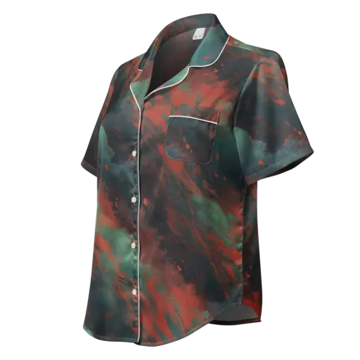 Verdigris Rush on a Women's Short Sleeve Pajama Top