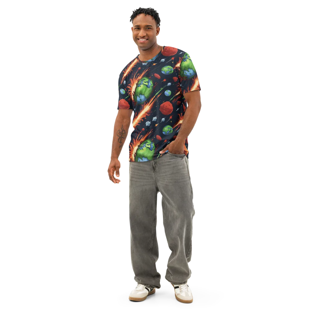 Earthbound Comet on Men's Cotton Crew Neck T-Shirt — Front