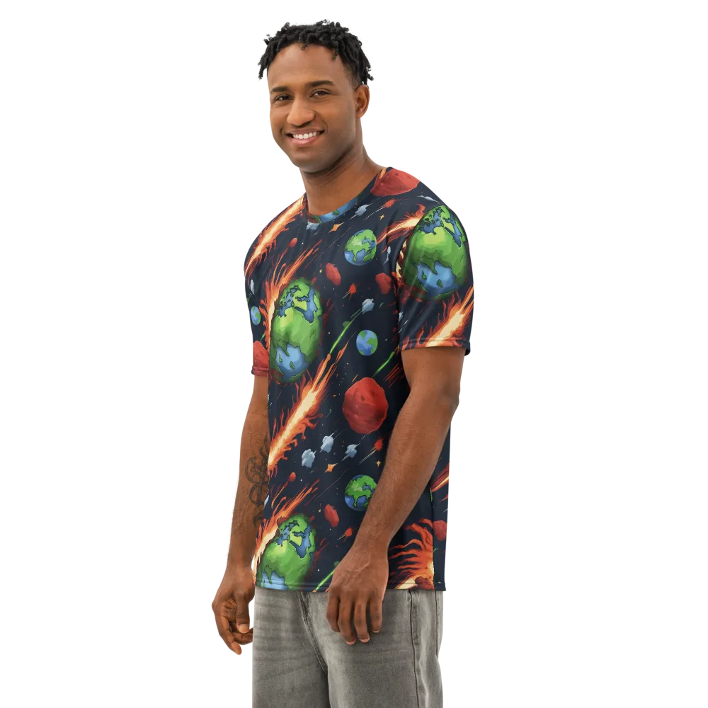 Earthbound Comet on Men's Cotton Crew Neck T-Shirt — Left Front