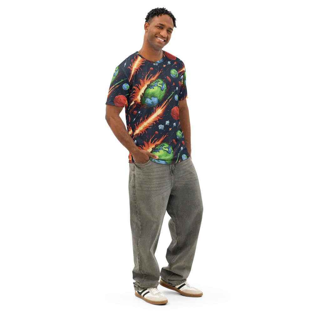 Earthbound Comet on Men's Cotton Crew Neck T-Shirt — Right Front