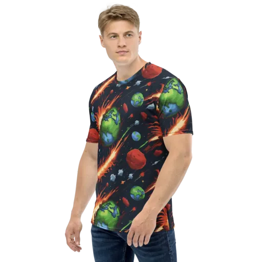 Earthbound Comet on a Men's Crew Neck T-Shirt