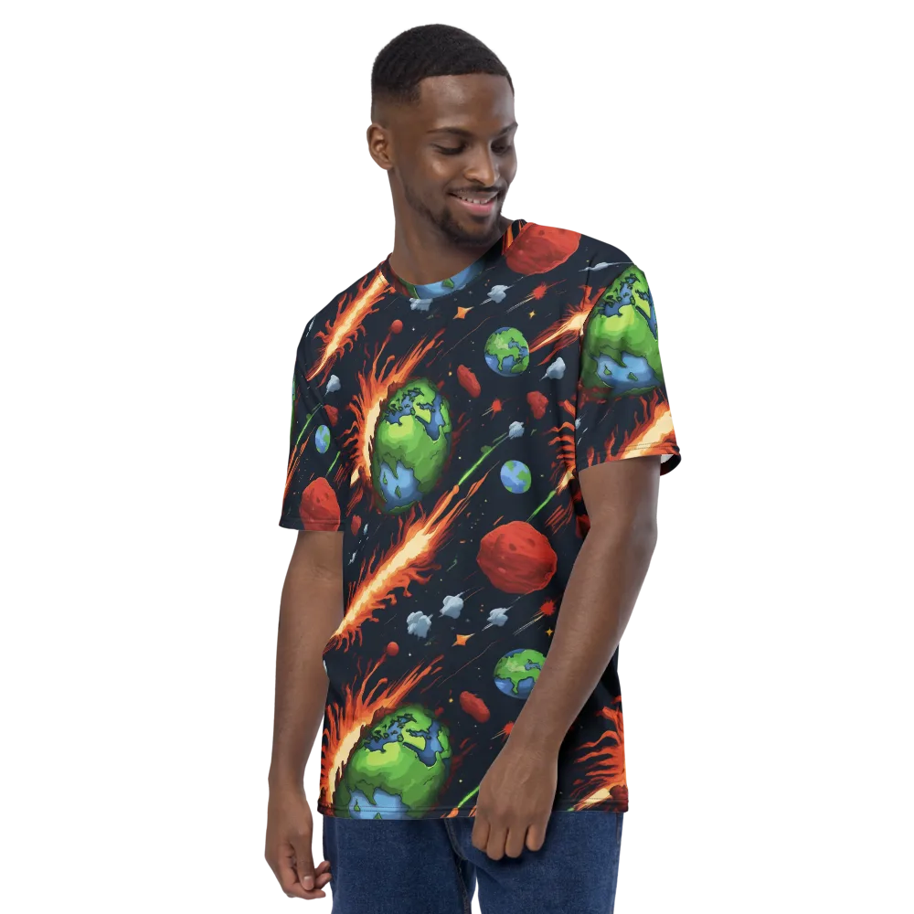 Earthbound Comet on Men's Crew Neck T-Shirt — Left