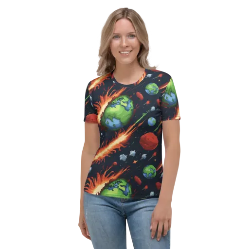Earthbound Comet on a Women's Crew Neck T-Shirt