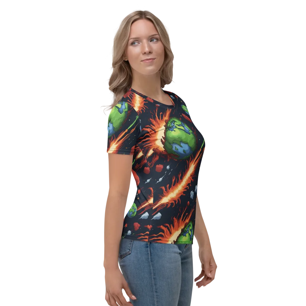 Earthbound Comet on Women's Crew Neck T-Shirt — Right