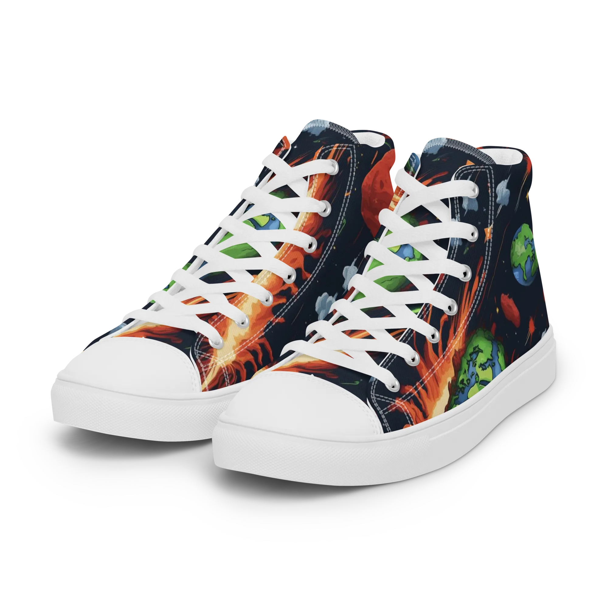 Earthbound Comet on Women's High Top Canvas Shoes — Left Front