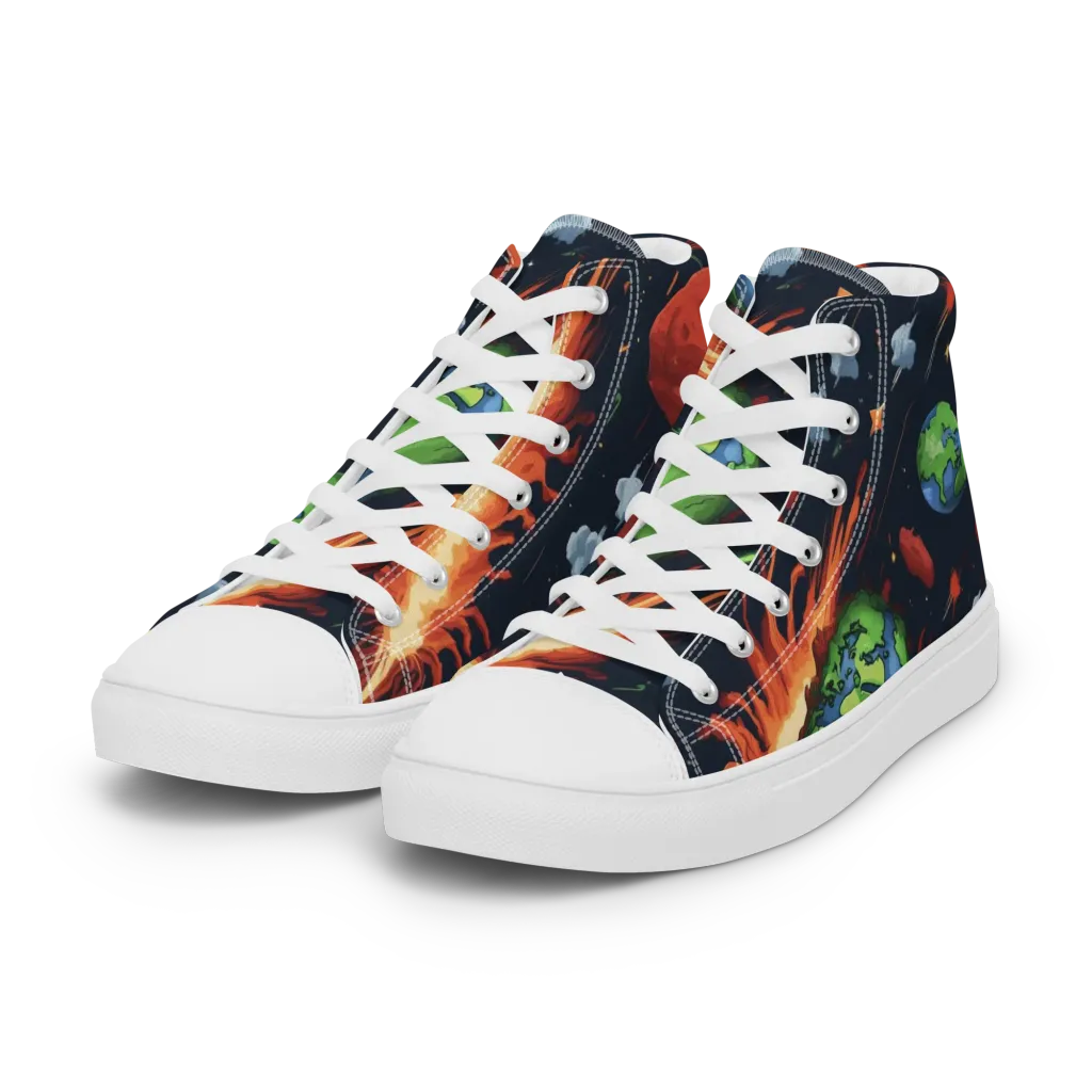Earthbound Comet on Women's High Top Canvas Shoes — Left Front