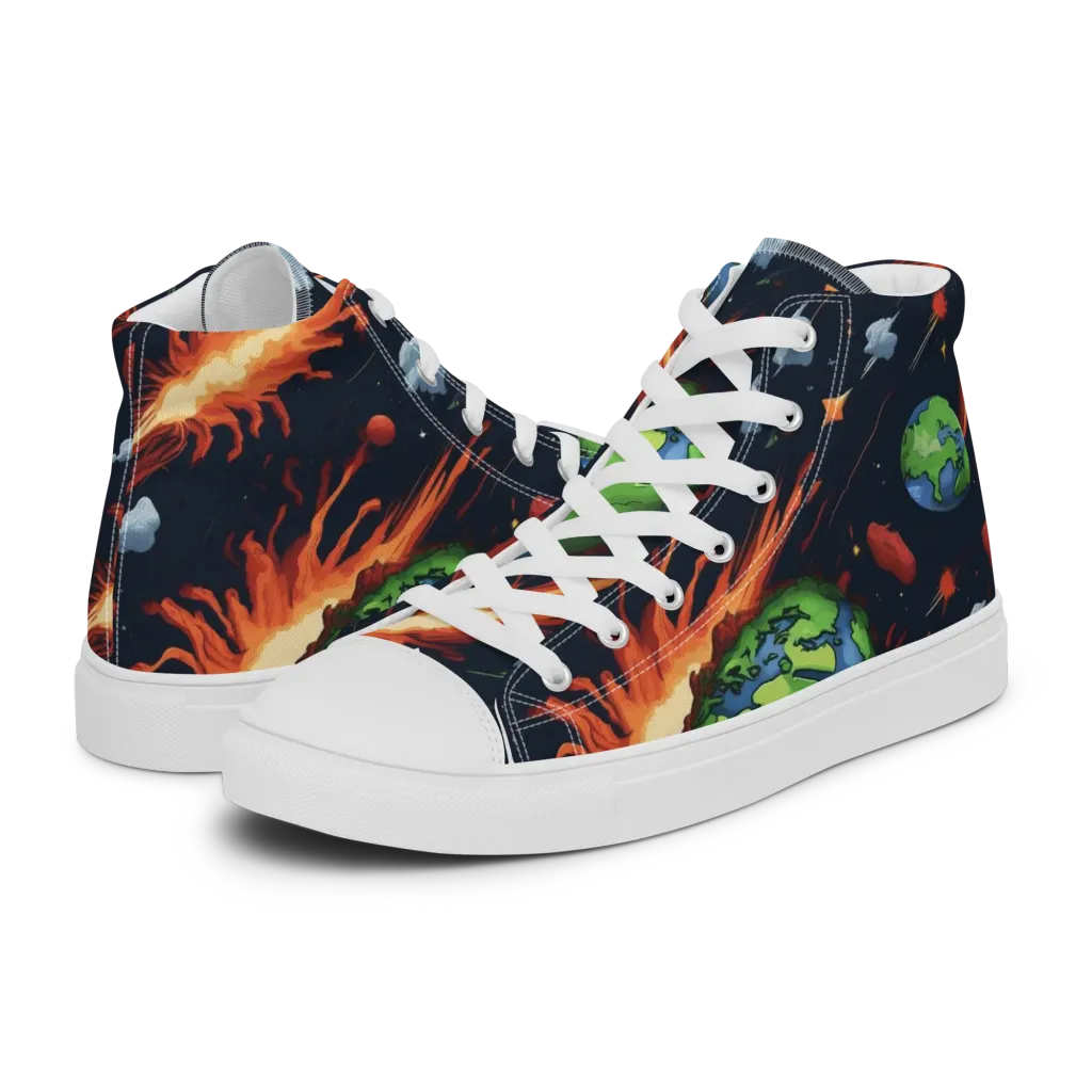 Earthbound Comet on Women's High Top Canvas Shoes — Left