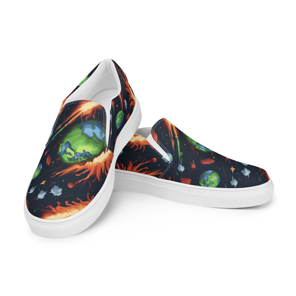 Earthbound Comet on Men's Slip-On Canvas Shoes — Left Front