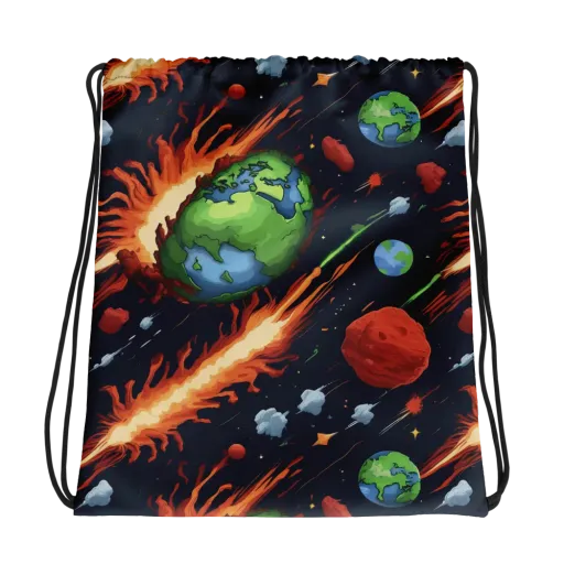 Earthbound Comet on a Drawstring Bag