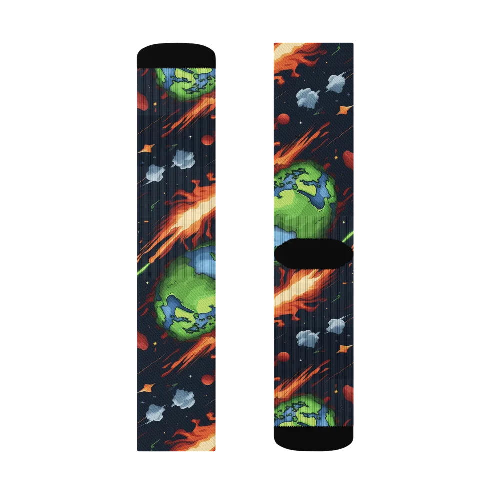 Earthbound Comet on Socks — Left Sock