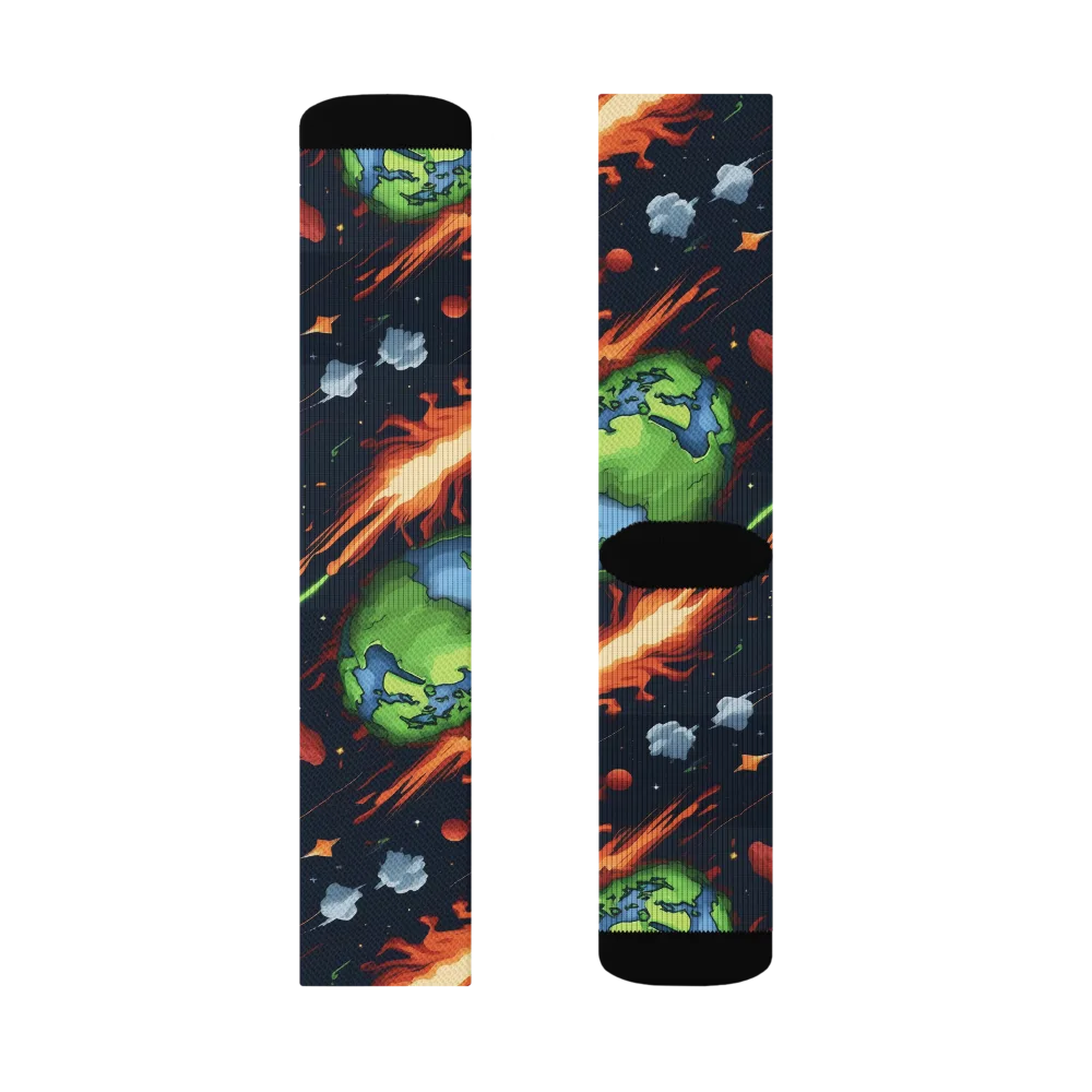 Earthbound Comet on Socks — Right Sock