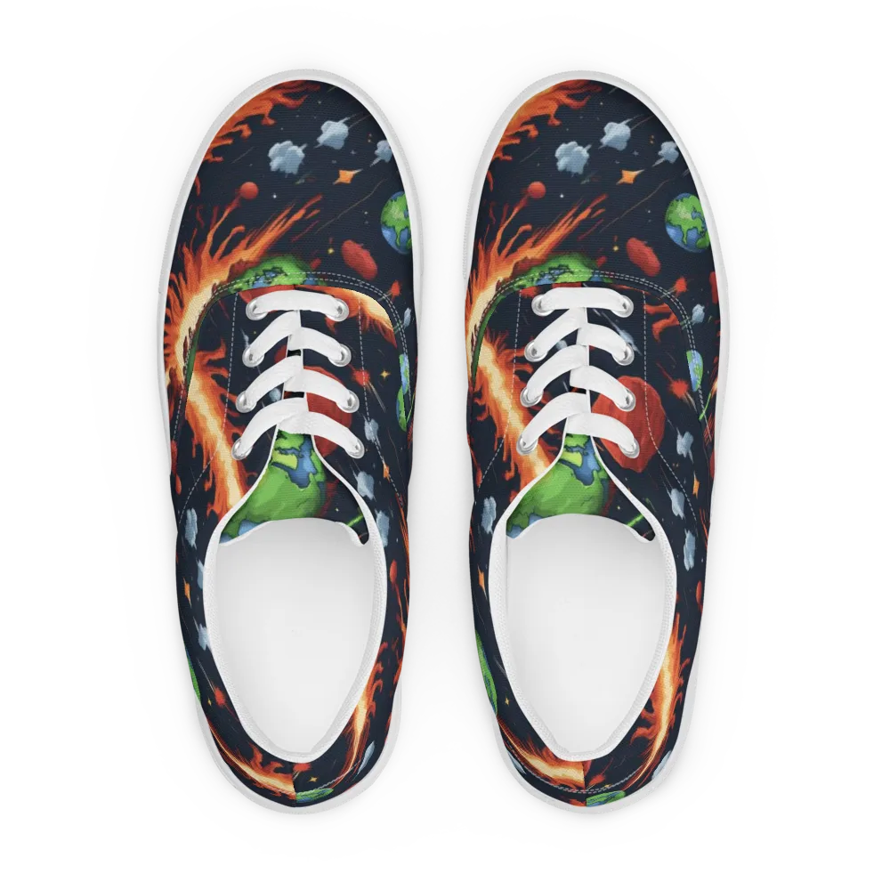 Earthbound Comet on Men's Lace-Up Canvas Shoes — Front