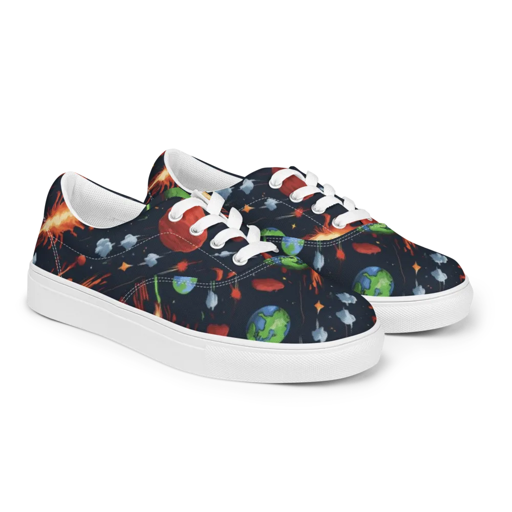 Earthbound Comet on Men's Lace-Up Canvas Shoes — Right Front