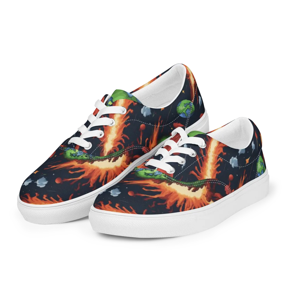 Earthbound Comet on Men's Lace-Up Canvas Shoes — Left Front